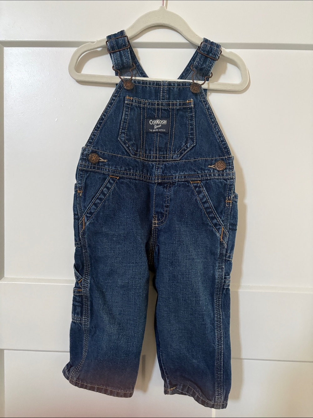 OshKosh B'gosh Dark Blue Denim Baby Overalls 9 Months
